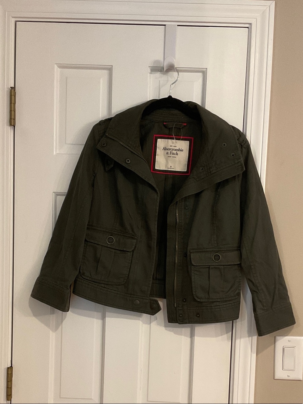 Abercrombie & Fitch Olive Green Hooded Utility Jacket